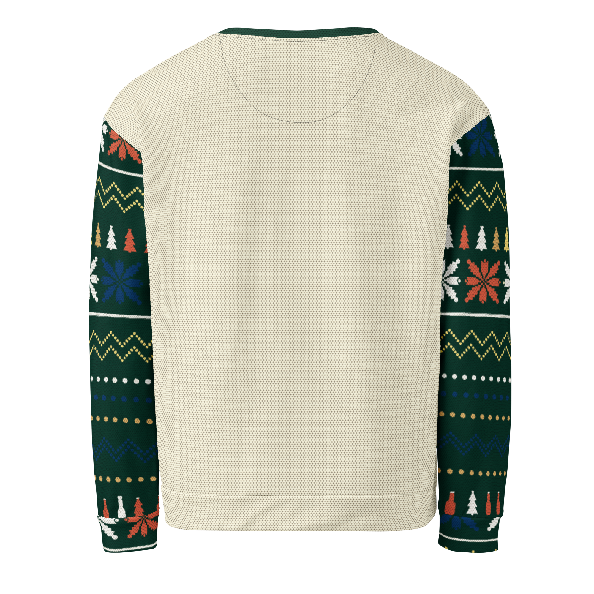 Welfare Check Ugly Christmas Sweatshirt, Cream, back