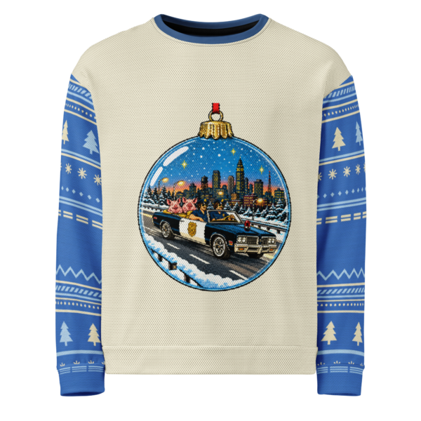 Ride-Along Ugly Christmas Sweatshirt, Cream, front